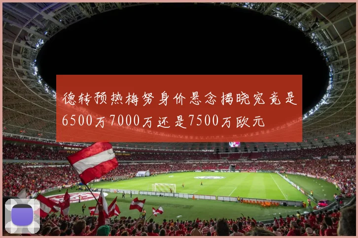 德转预热梅努身价悬念揭晓究竟是6500万7000万还是7500万欧元